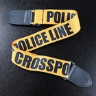 Electric Guitar Strap Yellow  police Line Do Not Cross  Faux Leather Adjustable
