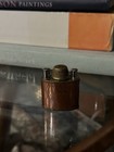 Antique Vtg Early Metal Travel Sewing Kit Thimble Needle Thread Holder Extending