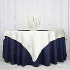 Ivory Satin 72x72  Square Table Overlay Wedding Party Topper Decorations Dinner