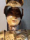Antique Italian Knight 36    Wood Marionette Brass Armor Iron Mount 19th Century