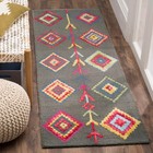 Dark Gray Shapes Tufted Runner 2 3 x7  - Safavieh