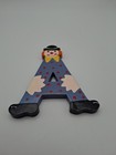 Vtg  Sevi Hand Painted Wooden Alphabet Letter 3 To 4    Clown Child Baby Decor    a 