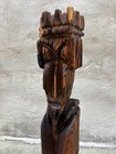 Vtg Mcm Witco King Chess Carved Wood Tiki Statue Figure 30    Tall  flaw Tiki
