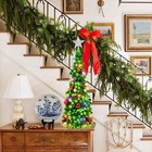 Pop Up Christmas Tree With Lights  Collapsible Tinsel Xmas Tree Decorations     