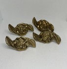 Vintage Brass Rosette Napkin Rings Set Of 4 Heavy Weight Solid Brass 1980s - 90s