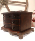 Antique Mahogany Double Serpentine Front Jewelry Chest Of Drawers