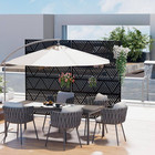 47 In  X 72 In  Black Metal Garden Screens Room Divider Outdoor Privacy Screen D