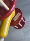 Very Rare Vintage Kouvalias Double Wheel Wooden Greek Pull Toy Greece 