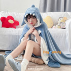 Shark Animal Plush Cloak Costume Air Conditioning Blanket Hooded Shawl Cape Suit