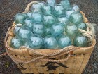 Japanese Glass Fishing Floats 3  Lot-3  three  Net Buoy Balls Antiques  Usa Bz
