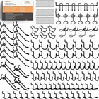 176pcs Extra Thick Pegboard Hooks  1 4  Heavy Duty Black Metal Peg Board Hook   