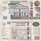Suriname 50 Dollars 2012 P 167 Unc Commemorative With Folder