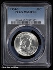 1954-s 50c Franklin Silver Half Dollar Pcgs Ms 63 Full Bell Lines  fbl 