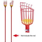 Best Garden Fruit Harvest Picker Metal Tong Padded Basket Red