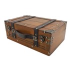 Synthetic Wood Suitcase Vintage Decorative Storage Box Ancient Shoot Prop Small