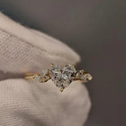 4 00 Ct Heart-cut Vs1 Lab Grown Diamond Bridal Wedding Ring Set 14k Yellow Gold