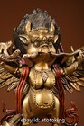 7 china Antique Pure Copper Painted Dapeng Garuda Statue