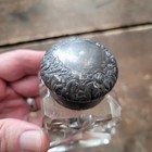 Vintage Antique Cut Square Crystal Glass Ink Bottle Inkwell As Found