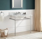Anzzi Verona Series Console Sink Base In Brushed Nickel -34 5  Stainless Steel