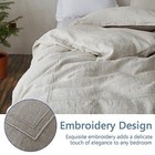  100  Washed Linen Duvet Cover Set 104 x92  - 3 Pieces King 2 Embroidery Linen