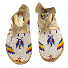 Antique Sioux Cheyenne Great Plains Fully Beaded Moccasins 