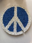  damaged  Vtg 70 s Peace Sign Melted Plastic Popcorn Art Hippy Groovy Decor Rare
