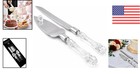 Elegant Cake Knife And Server Set Stainless Steel With Crystal Handle - Perfe   