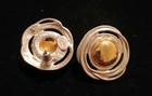 Vintage Premier Designs Two-tone Swirl Dome Pierced Post Earrings Crown Mark 