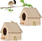 Wooden Bird House  Pack Of 2 Hanging Birdhouse For Outside  Wooden Nests Box    