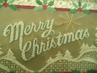 Vintage Framed Merry Christmas Hand Embroidery 22 x13 
