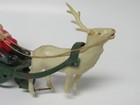 Vintage Wind-up Toy Santa On Sleigh Occupied Tokyo Japan Tin Celluloid Mitsuwa 