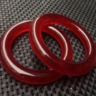 Ice Jadeite Green Round Bangle Natural Blood Jade Red Fei Jade Bracelet 1pc