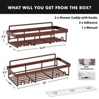 Shower Caddy Shelf Organizer Self Adhesive Black Bathroom Shelves Basket Rack