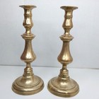 Antique Brass Push Up Candlestick Holders Pair 11 5 