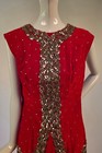 Vintage 1960   s Rhinestone Sprinkle Lipstick Red Majorette Costume W Sequins