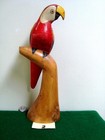 Vintage Balsa Wood Hand Carved And Painted Parrot 15 In  Tall    2 