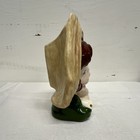 Unmarked Mcm Ceramic Girl Head Wall Pocket Planter Beige green 8in Mpn 9267