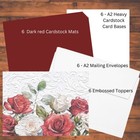 Watercolor Red Roses Embossed Card Kit  Diy Blank Greeting Cards With Envelopes