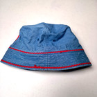 Vintage Clifford The Big Red Dog Bucket Hat Blue Chambray Denim Embroidered Kids