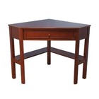 Corner Computer Desk For Home Office And Study W  Lower Shelf Cherry Wood Finish