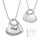 Heart Urn Necklace For Ashes Cremation Jewelry For Ashes For Dad Keepsake Holder