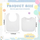 30 Pcs White Cotton Baby Bibs For Decorating Washable Reusable Waterproof Fee   