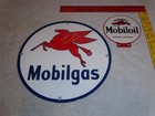 Vintage Mobil Mobilgas Pegasus Horse 11 3 4  Porcelain Metal Gasoline   Oil Sign
