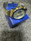 Montres Prestige Men s Gold Tone Quartz Chronograph Tachymeter Watch W box