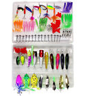 129x Fishing Lures Kit For Freshwater Bait Tackle Bass Trout Salmon Spoon Worms