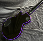 Custom Electric Guitar Purple Color Flame Maple Top Mahogany Body Gold Hardware