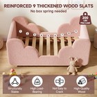 Naizea Toddler Bed  Child Bed Kids Teddy Fleece Fabric Standard Crib Toddler Bed
