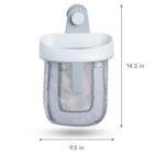 Boon Gray white Mesh Bath Toy Organizer Hanging Storage Basket 9 5x14 5 In