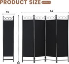Fdw 4 Panel Room Divider And Folding Portable Partition Screen  6ft Wall Divider