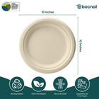 Bosnal - Bagasse Compostable 10 Inch Round Plates - Case Of 20  500 Pcs 